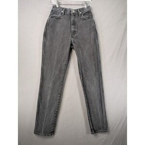 Wrangler Vintage High Rise Straight Leg Jeans Black‎ Faded Size 5/6x34